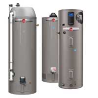 Rheem High Efficiency Tank Style Water Heaters.